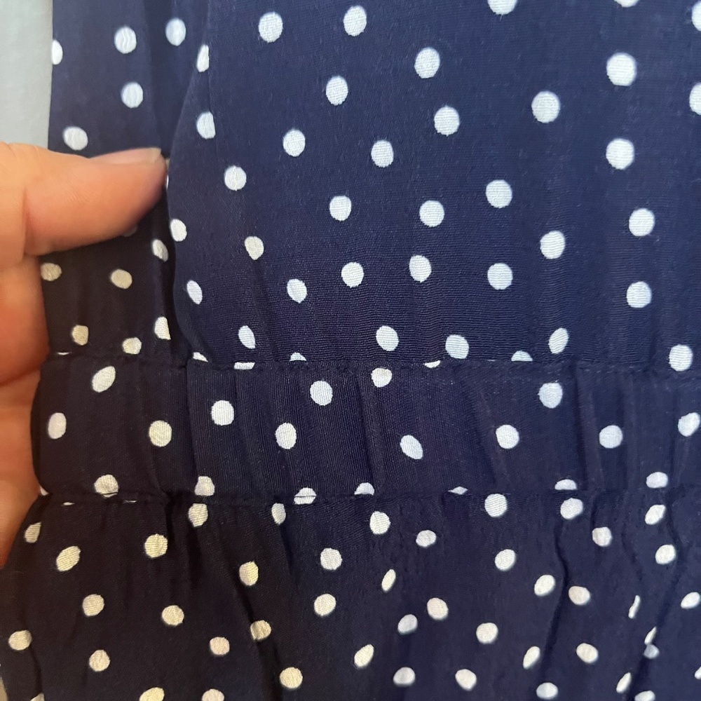 Talbots Navy Polka Dot Jumpsuit - Picture 9 of 13